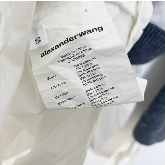 Alexander Wang Bilayer Crew Neck Oxford Cardian Sweater
